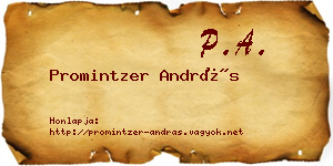 Promintzer András névjegykártya